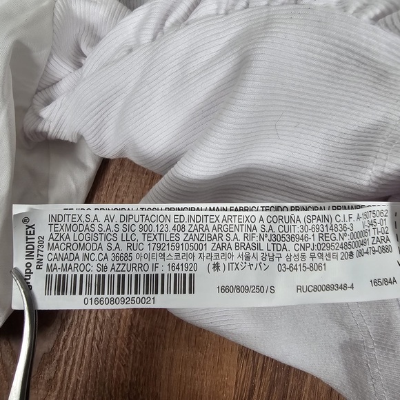 NWT ZARA White Puff Short Sleeve Square Neck Ribbed Crop Top 1660/809 SMALL - Picture 11 of 11